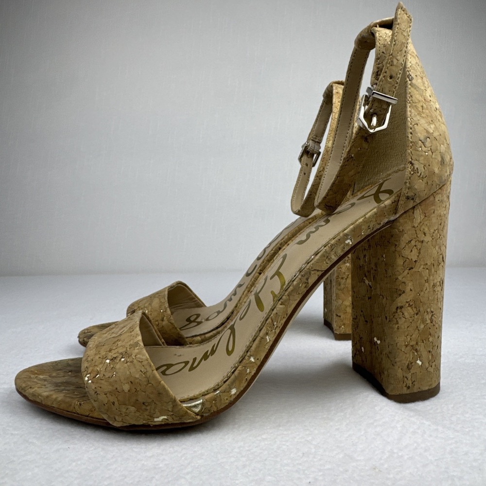 Sam Edelman Womens Yaro Cork High Heel Strappy Sandals Size 7W - Picture 2 of 12
